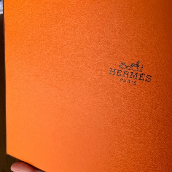 Hermes Scarf Gift Box Empty Orange Cardboard Paris France Storage Tissue Paper - Picture 9 of 11